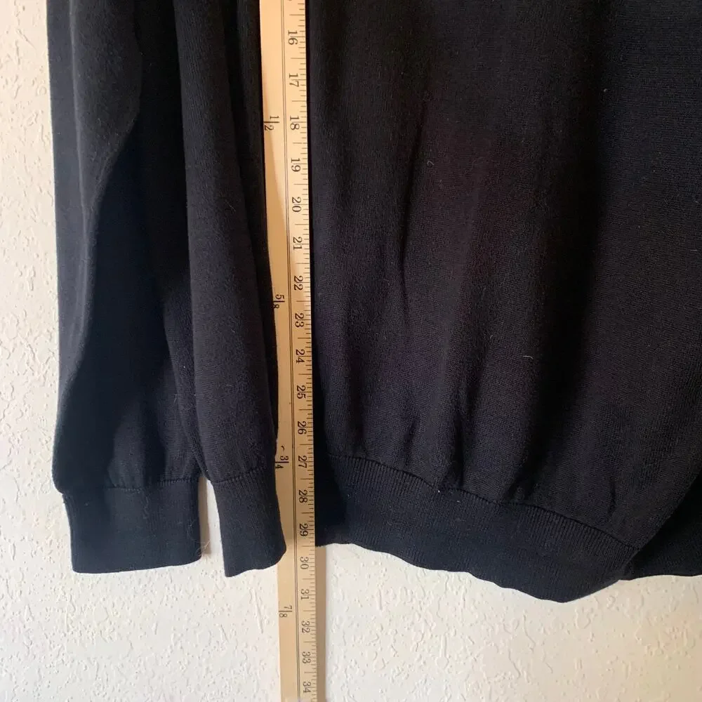 Lacoste Mens Sz 8 3XL Dark Gray Black Long Sleeve Crew Neck Sweater 100% Cotton